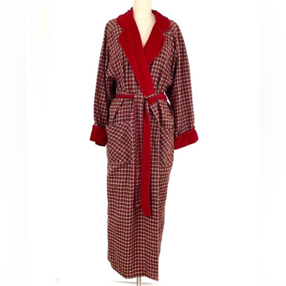 Vintage Victoria’s Secret Country Plaid Flannel  Robe Women’s Size XS/S( Roomy)